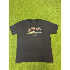 Friends The TV Series Graphic T-Shirt Mens XXL Black Cotton Cast Photo Tee